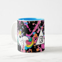 Magical Unicorn Girly Rainbow Retro Paint Spritzer