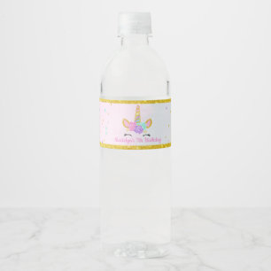 Magical Unicorn Glitzer Stardust Birthday Wasserflaschenetikett