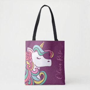 Magical Unicorn Gold Glitzer Personalisiert Girl's