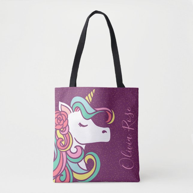 Magical Unicorn Gold Glitzer Personalisiert Girl's (Vorderseite)