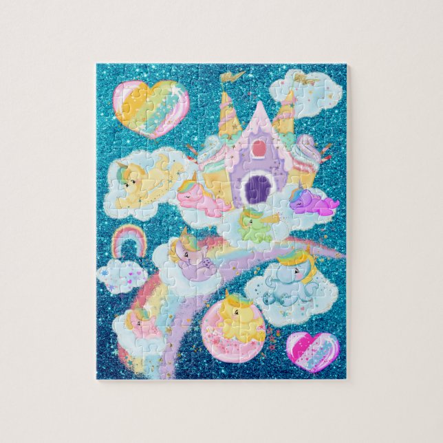 Magical Unicorn Ice Burg Regenbogen Slide Puzzle (Vertikal)