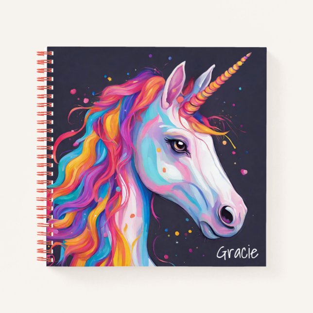 Magical Unicorn Journal Spiral Notebook Notizbuch (Vorderseite)