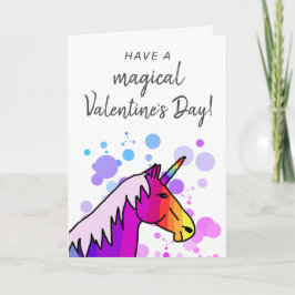 Magical Unicorn Kinder Klassenzimmer Valentine Tag Feiertagskarte