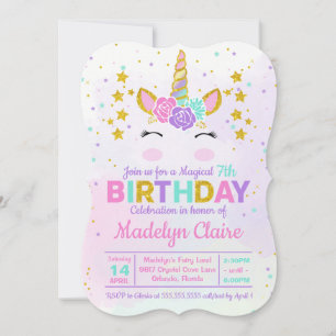 Magical Unicorn Kindergeburtstag Party Einladung