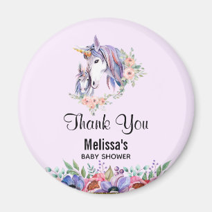 Magical Unicorn Mama & Baby Watercolor Vielen Dank Magnet