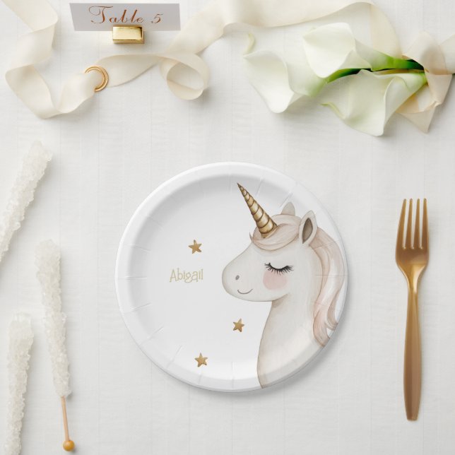Magical Unicorn Neutral Birthday Party Pappteller (Hochzeit)