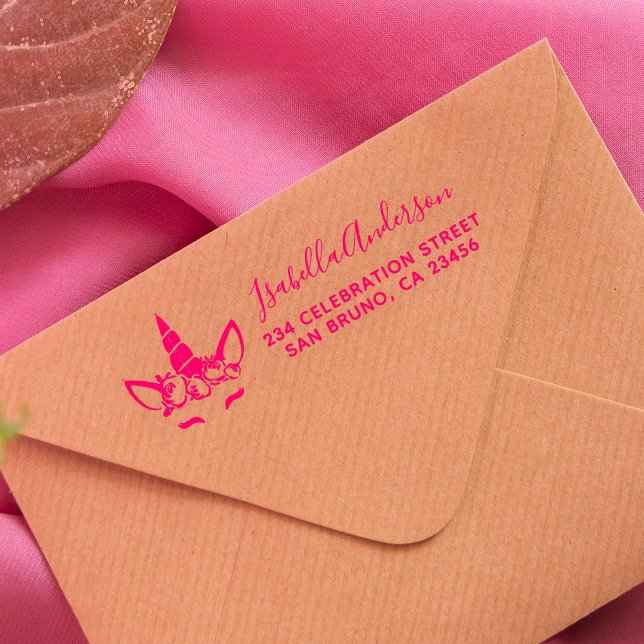 Magical Unicorn Niedliches Skript benutzerdefinier Permastempel (Stamp Mock-up)