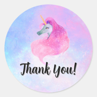 Magical Unicorn Party Matching Thank You Sticker