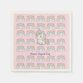 Magical Unicorn Pastel Rainbow Party Serviette