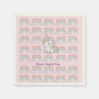 Magical Unicorn Pastel Rainbow Party Serviette