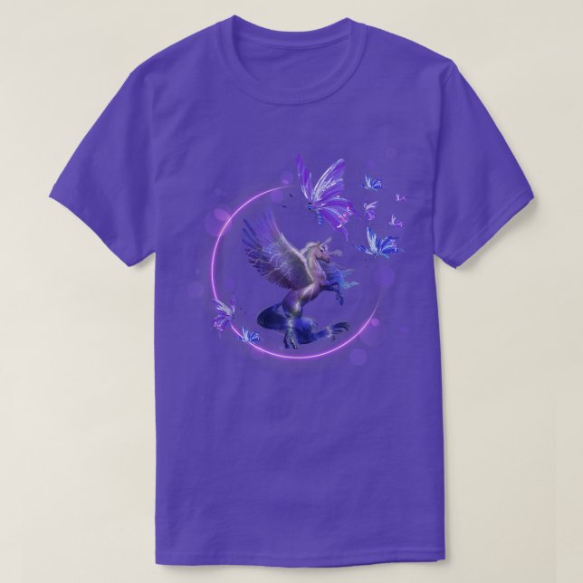 Magical Unicorn Pegasus Lila T-Shirt (Design vorne)