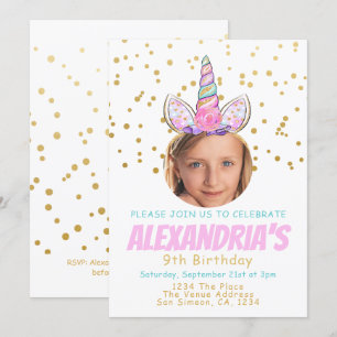 Magical Unicorn Personalisiert Fun Birthday Party Einladung