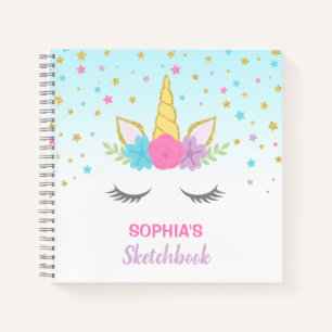Magical Unicorn Personalisiert Kids Sketchbook Notizbuch