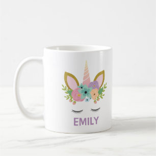 Magical Unicorn Personalisierter Name Glitzer mädc Kaffeetasse