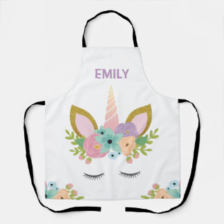 Magical Unicorn Personalisierter Name Glitzer mädc Schürze