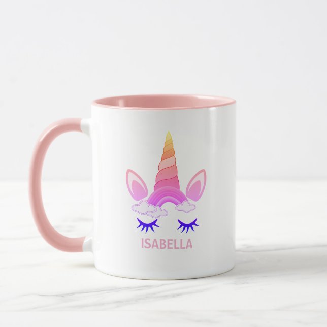Magical Unicorn Personalized Name Tasse (Links)