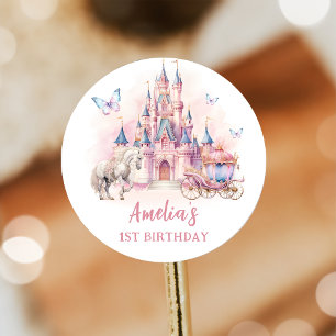 Magical Unicorn Princess Castle Birthday Sticker