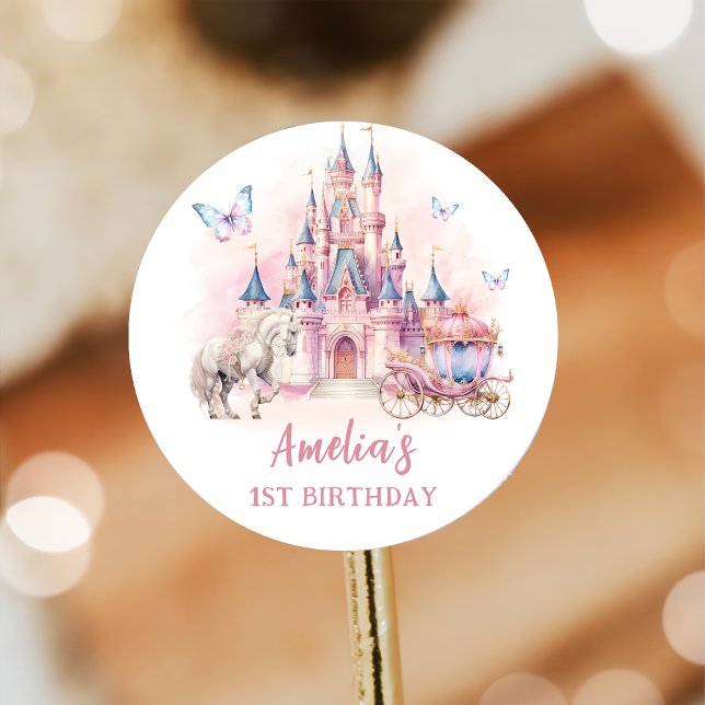 Magical Unicorn Princess Castle Birthday Sticker (Von Creator hochgeladen)