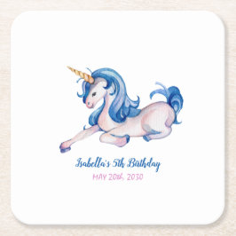 Magical Unicorn Rainbow 5. Geburtstagsparty Rechteckiger Pappuntersetzer