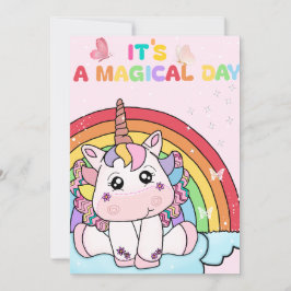 Magical Unicorn Rainbow Birthday Einladung
