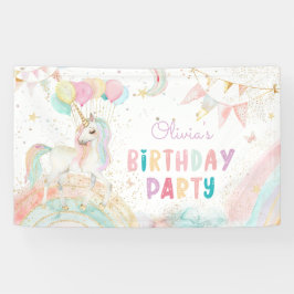 Magical Unicorn Rainbow Birthday Party Banner