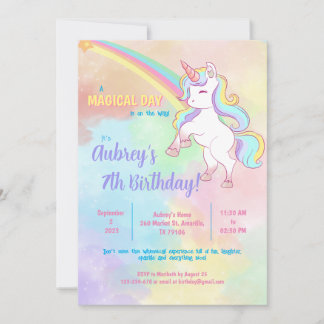 Magical Unicorn Rainbow Einladung