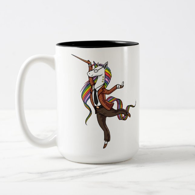 Magical Unicorn School Teacher Zweifarbige Tasse (Links)