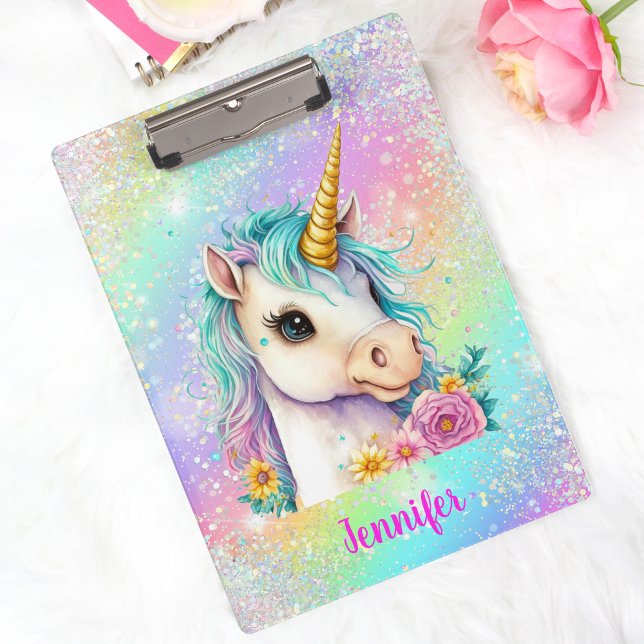 Magical Unicorn Sparkle Rainbow Klemmbrett (Von Creator hochgeladen)
