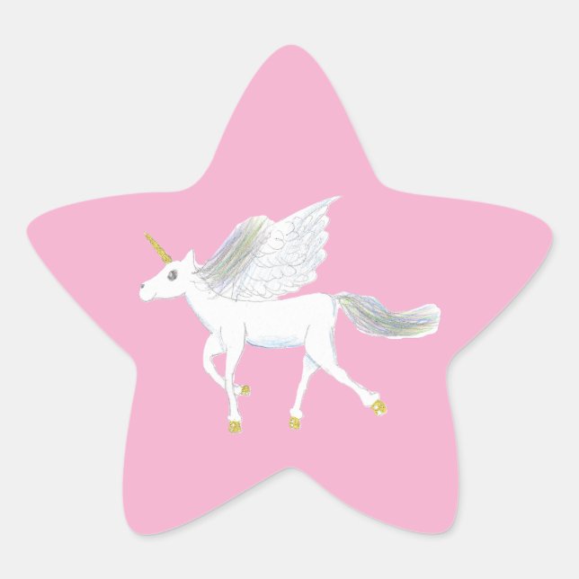 Magical Unicorn Star Sticker (Vorderseite)