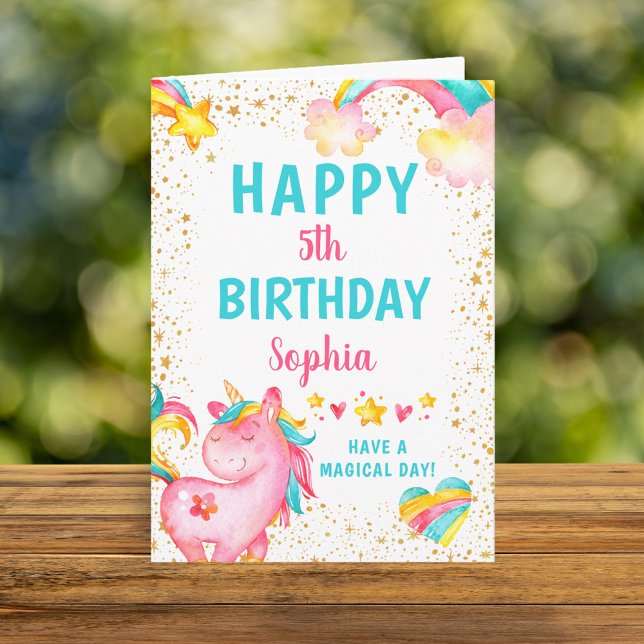 Magical Unicorn Stars Geburtstag Karte (Von Creator hochgeladen)
