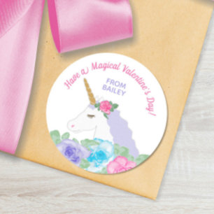 Magical Unicorn Valentine's Day Gefallen Tag Aufkl Runder Aufkleber