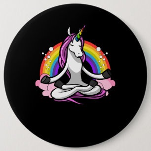 Magical Unicorn Yoga Zen Medizin Regenbogen Button