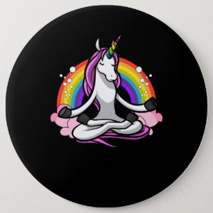 Magical Unicorn Yoga Zen Medizin Regenbogen Button