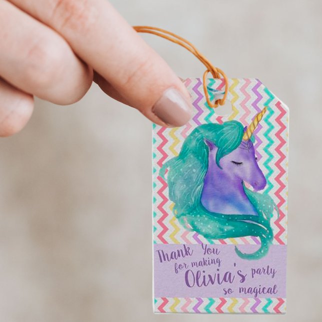 Magical Unicorn Zickzack Niedlicher Pastel Kinderg Geschenkanhänger (Von Creator hochgeladen)