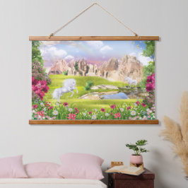 Magical United Kingdom - Fantasy Castle Landschaft Wandteppich Mit Holzrahmen