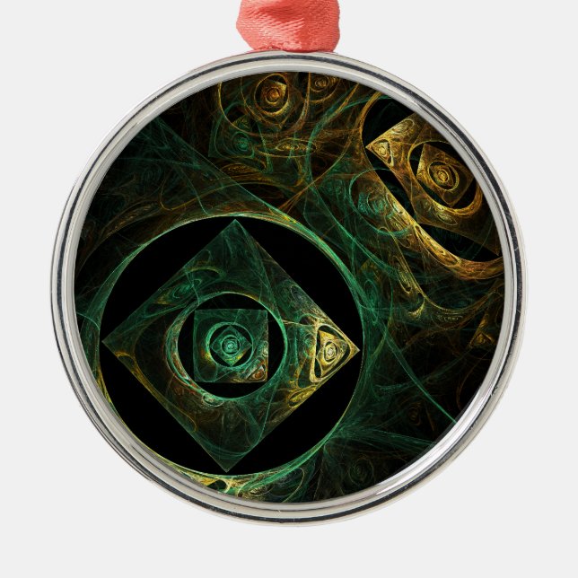 Magical Vibration Abstract Art Round Silbernes Ornament (Vorne)