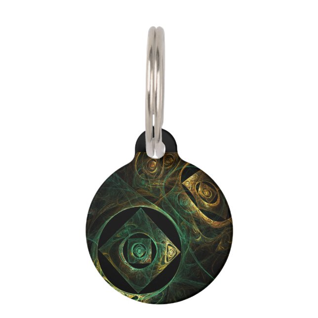 Magical Vibration Abstract Art Round Tiernamensmarke (Vorderseite)