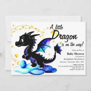 Magical Watercolor Dragon Boy Baby Dusche Einladung