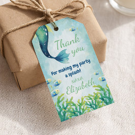 Magical Watercolor Mermaid Birthday Favor Tag Geschenkanhänger