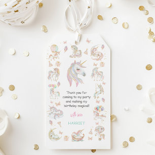 Magical Watercolor Unicorns Vielen Dank für Ihre U Geschenkanhänger