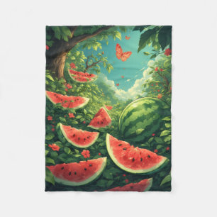 Magical Watermelon Garden - Natur Fantasy Blanket Fleecedecke