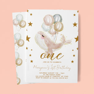 Magical Whale Girls 1. Geburtstag Einladung