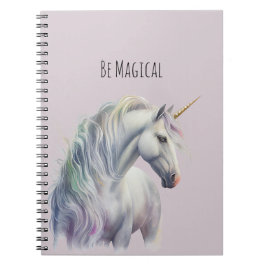 Magical White Gold Horn Unicorn Notizblock