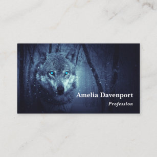 Magical Wild Wolf mit Phantastischen blauen Augen Visitenkarte