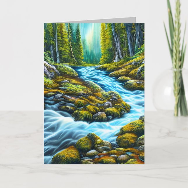 Magical Wilderness Bubbling Brook Dankeskarte (Vorderseite)