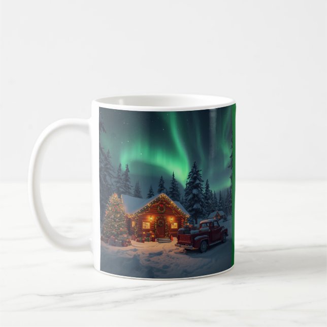 Magical Winter Cabin Christmas Kaffeetasse (Links)