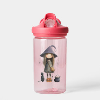 Magical Witch & Black Cat Kids’ Water Bottle Trinkflasche