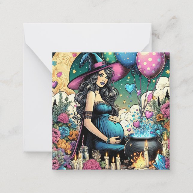 MAGICAL WItchy Baby Brewing | Baby | Schwangerscha Mitteilungskarte (Vorderseite)