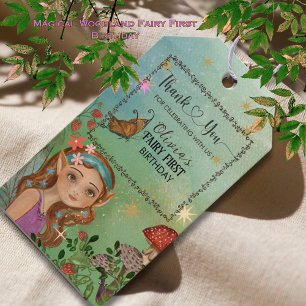 Magical Woodland Fairy First Birthday Geschenk Tag Geschenkanhänger