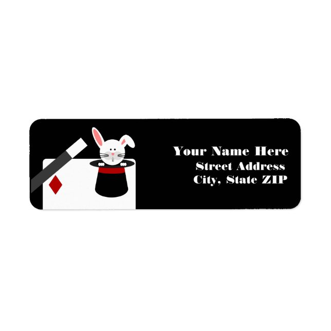 Magician Birthday Address Label - Rot (Vorne)